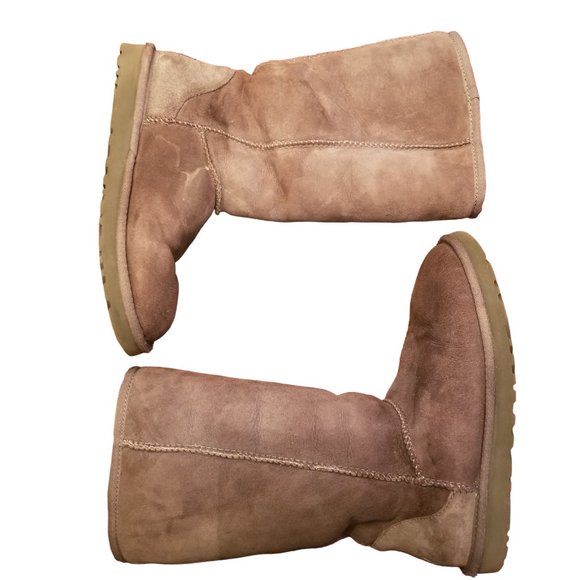 UGG Australia 5815 Classic Tall Gray Suede Boots Sheepskin Winter Boots Womens 7 - Picture 8 of 16